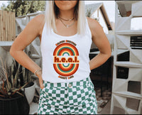 Thumbnail for a woman wearing a white tank top and checkered shorts