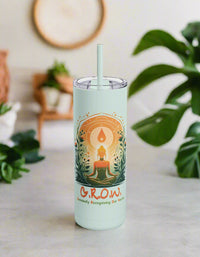 Thumbnail for a green tumbler with a picture of a buddha on it