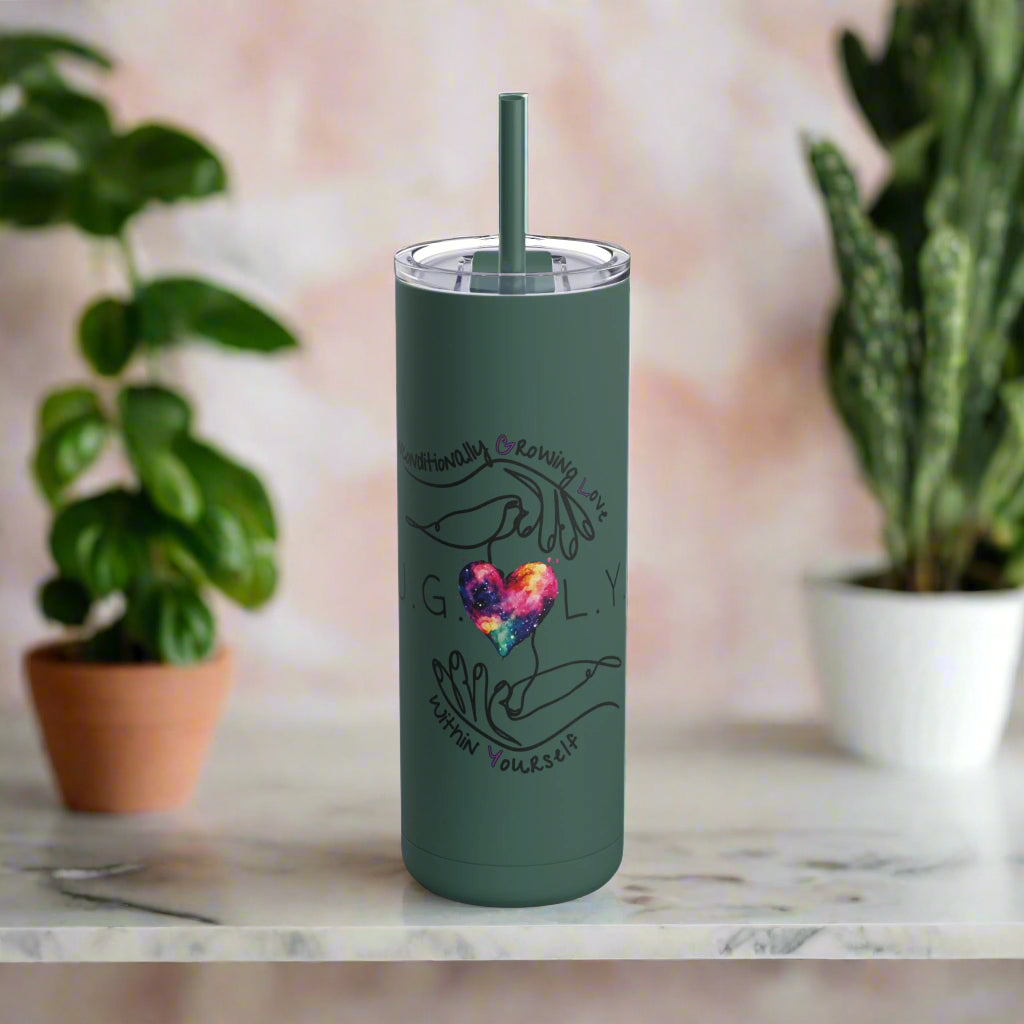Emotional Growth Body Positivity Tumbler, U.G.L.Y. Self-Care Cup