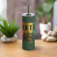 Thumbnail for Mindfulness HATE Acronym Tumbler with Lotus, Positivity Travel Cup