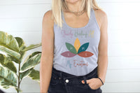 Thumbnail for a woman wearing a tank top with a flower on it