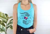 Thumbnail for a woman wearing a blue tank top with a heart on it