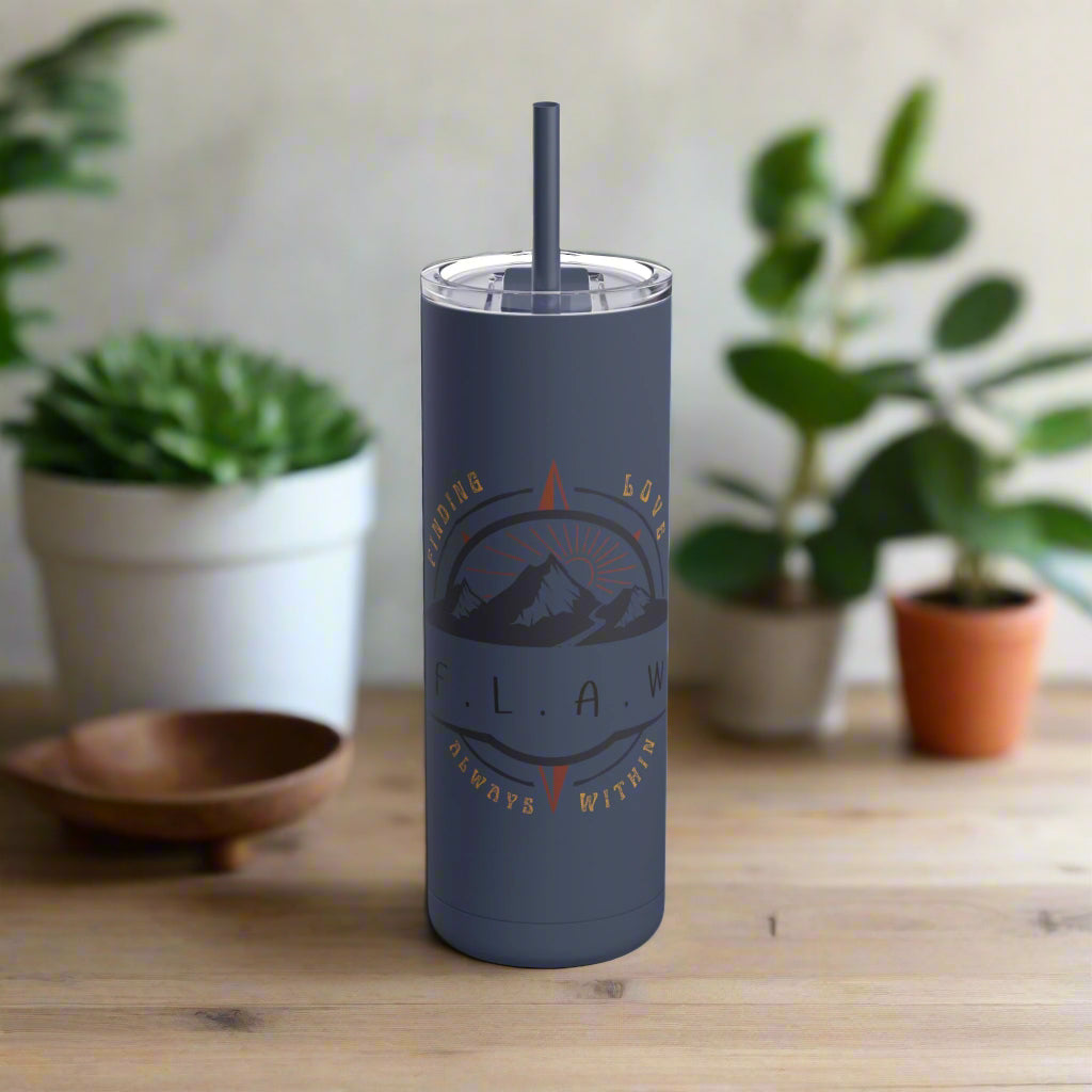 Positive Affirmation Travel Tumbler, FLAW Acronym, Self-Care Drinkware