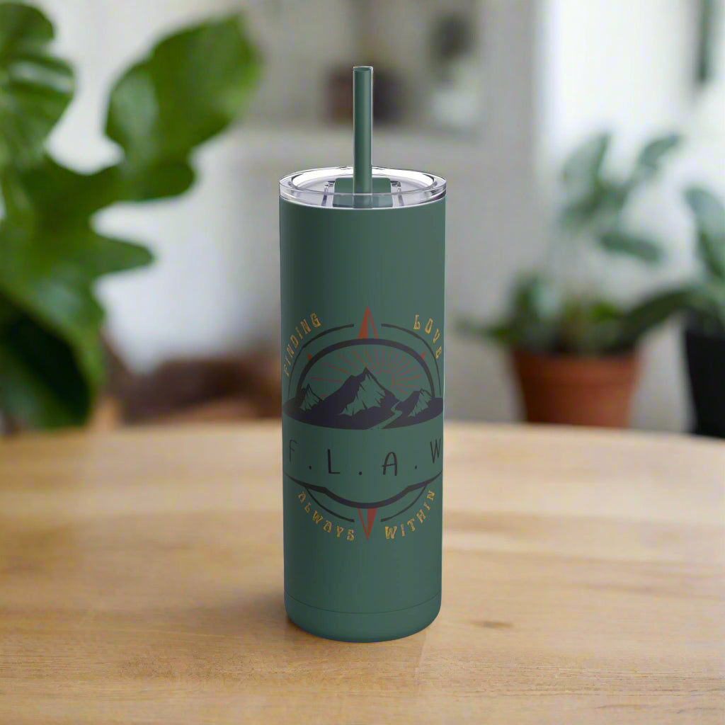 Positive Affirmation Travel Tumbler, FLAW Acronym, Self-Care Drinkware
