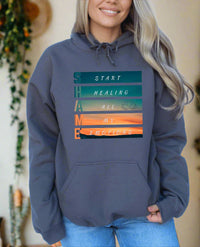 Thumbnail for a woman wearing a hoodie that says start healing all my feelings