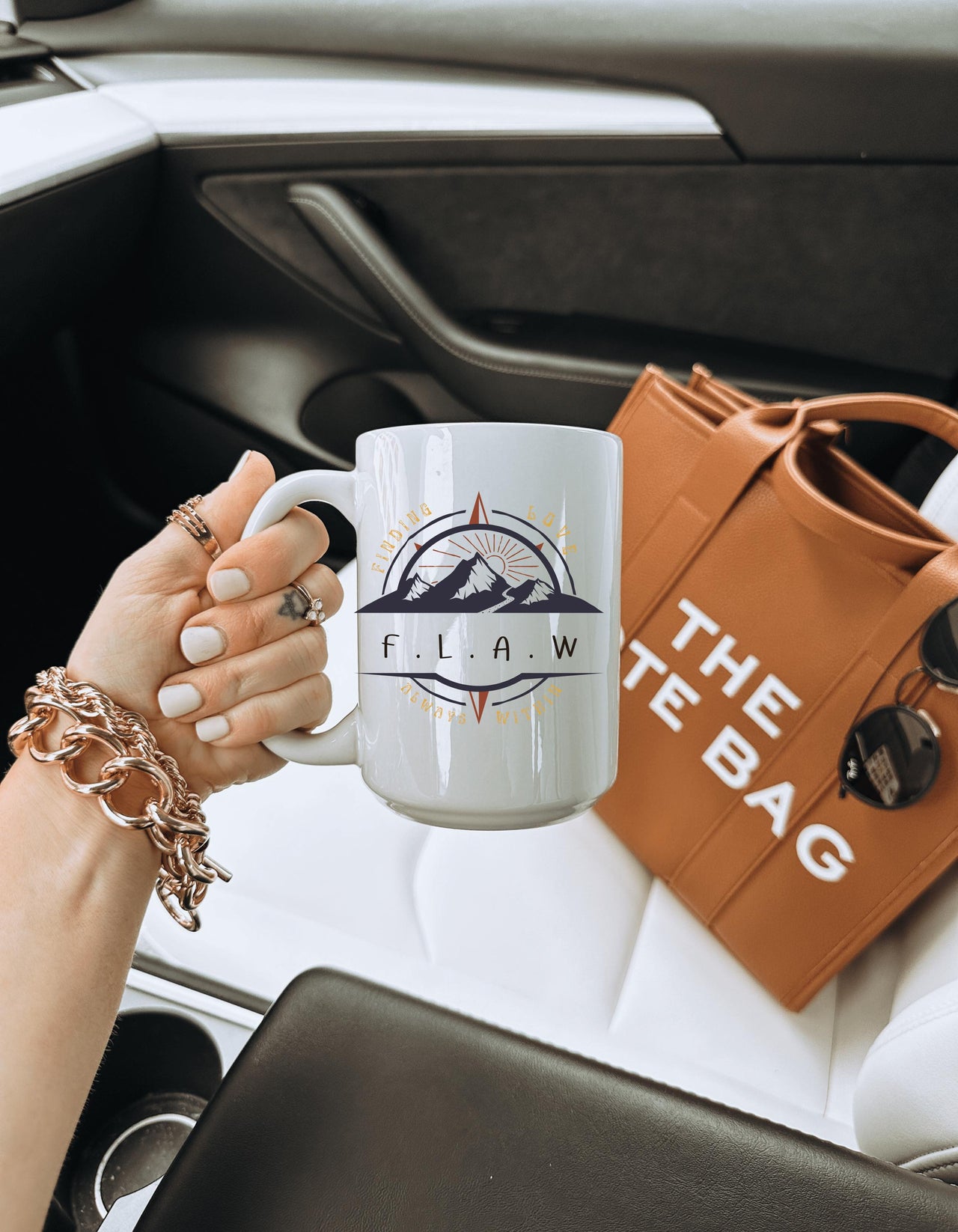 Self-Worth Mindset White Coffee Mug, Daily Motivating Cup for Healing