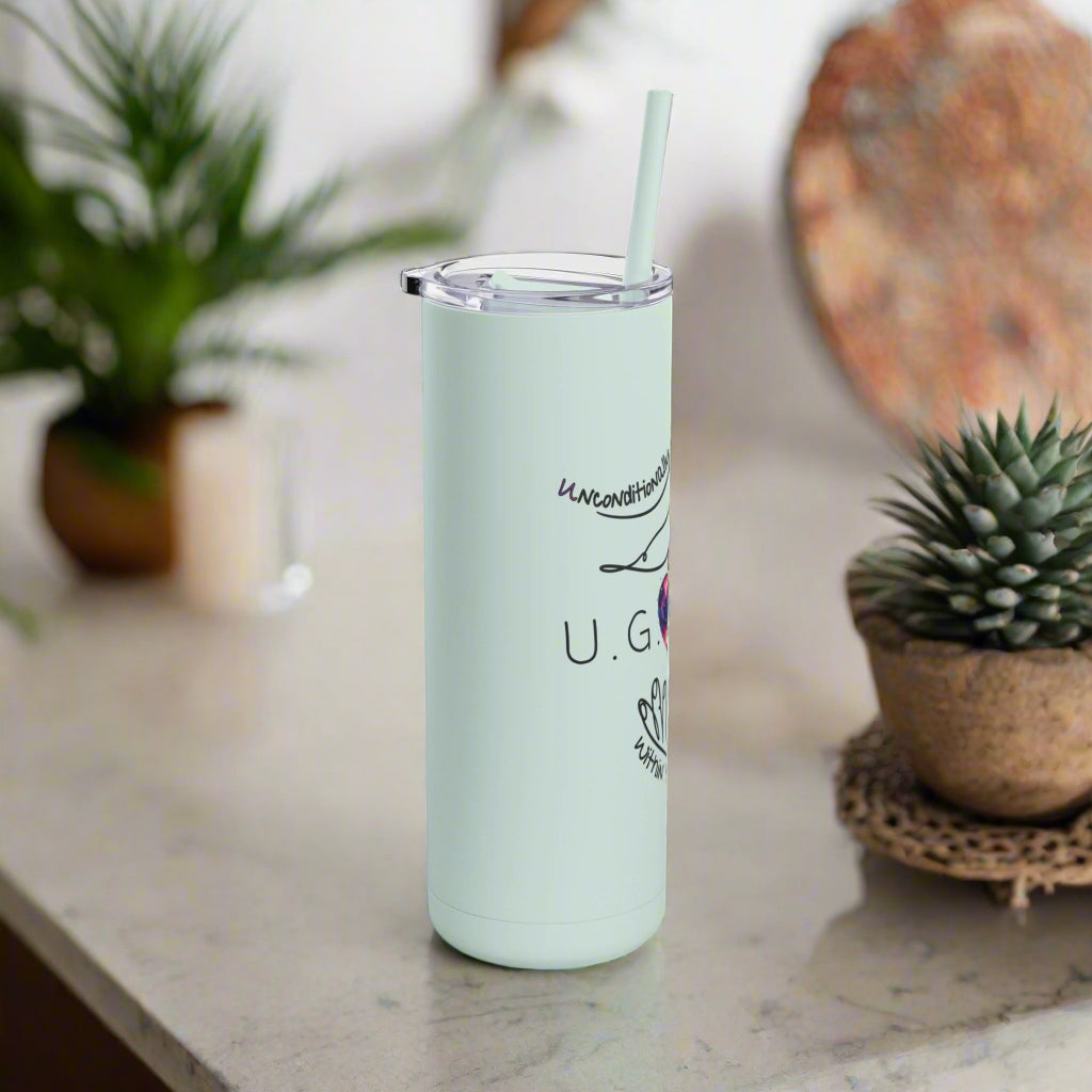 Emotional Growth Body Positivity Tumbler, U.G.L.Y. Self-Care Cup