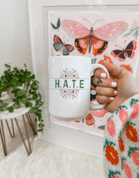 Thumbnail for Heartfelt Actions H.A.T.E. Acronym Coffee Mug, Inspire Mindful Living