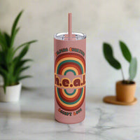 Thumbnail for 1970s Retro Graphic Travel Tumbler, Heal Typography for Mindful Living