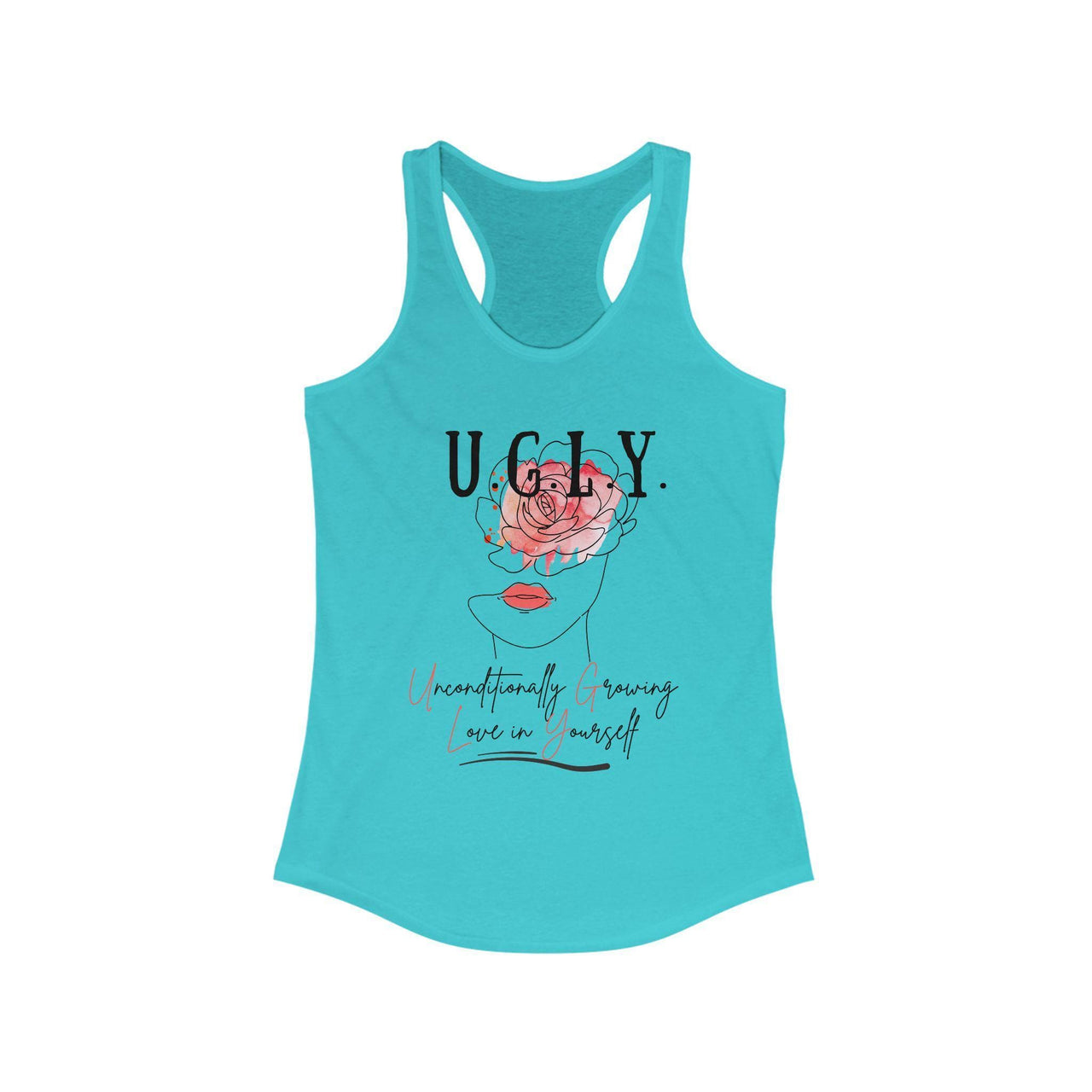 a women's tank top with a picture of a woman's face and