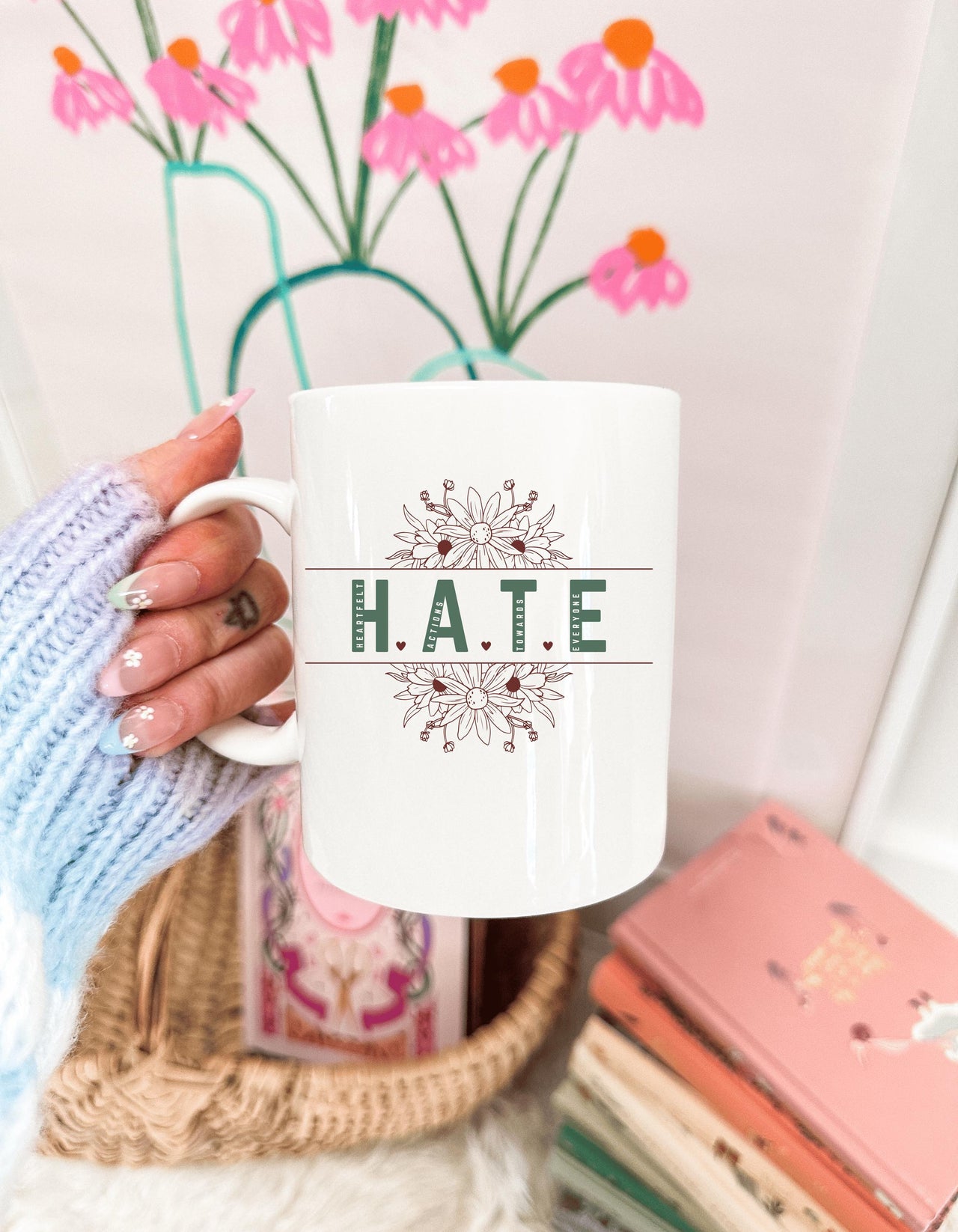 Heartfelt Actions H.A.T.E. Acronym Coffee Mug, Inspire Mindful Living