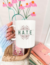 Thumbnail for Heartfelt Actions H.A.T.E. Acronym Coffee Mug, Inspire Mindful Living