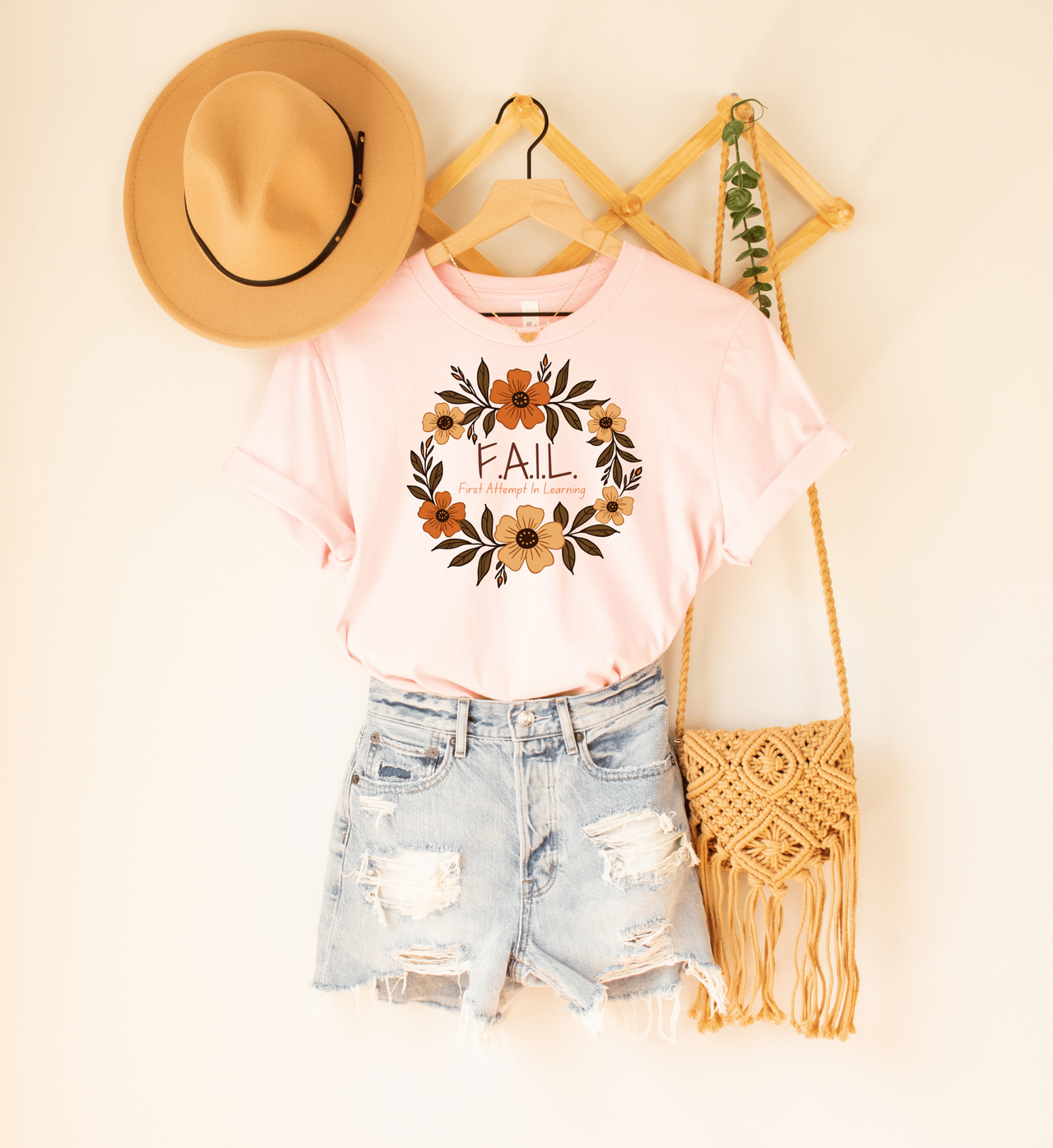 Boho FAIL Acronym T-Shirt – First Attempt In Learning, Floral Empowerment Tee