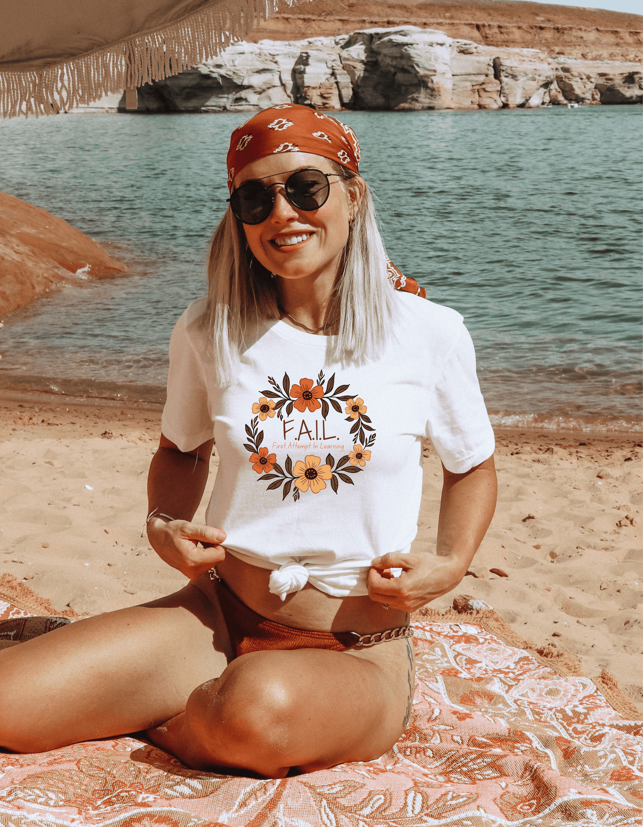 Boho FAIL Acronym T-Shirt – First Attempt In Learning, Floral Empowerment Tee