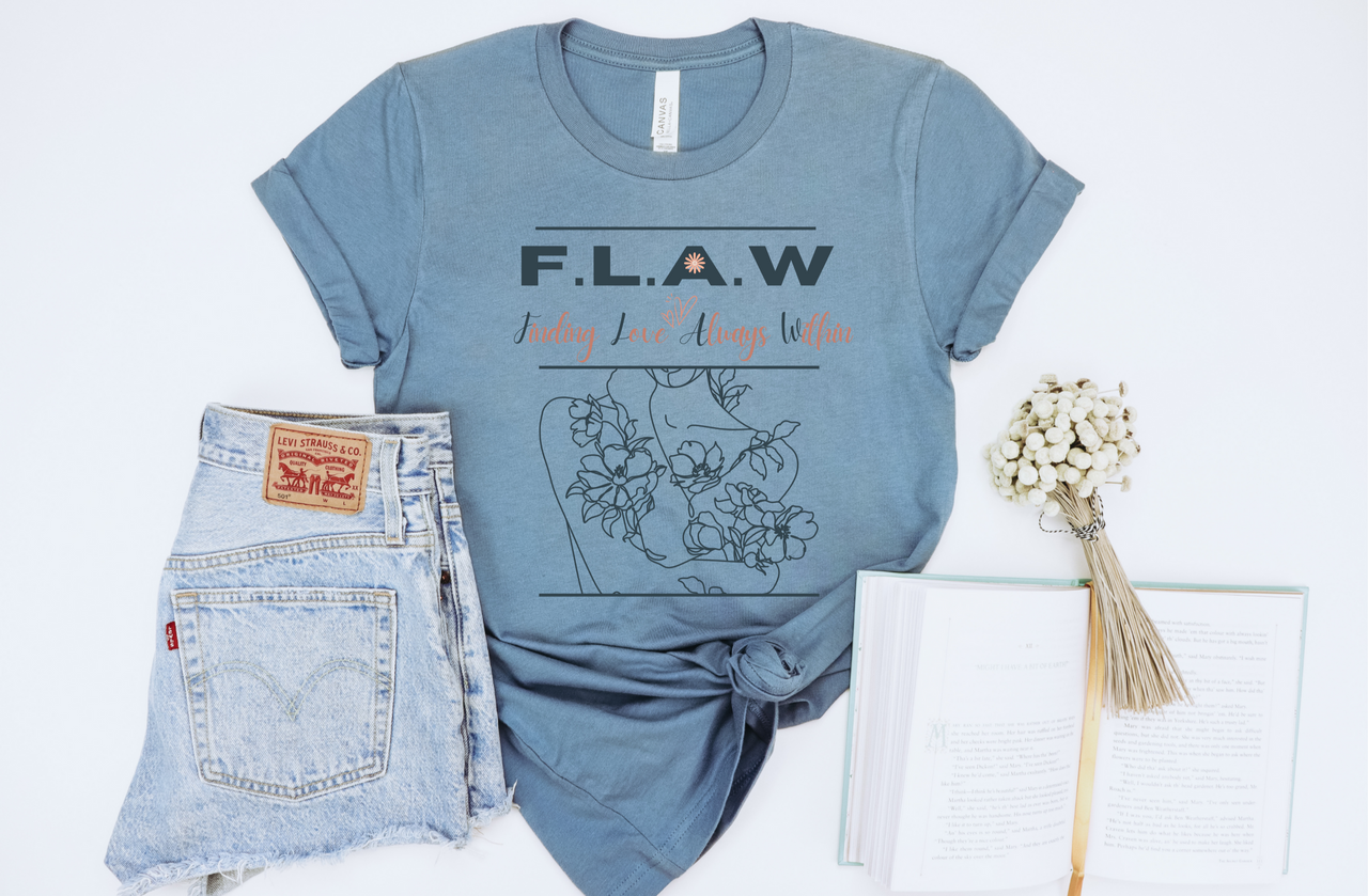 Boho Line Art Women’s Tee, Love Yourself, Minimalist Self-Worth Shirt