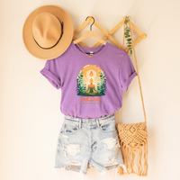 Thumbnail for Buddha Graphic Self-Worth Tee, Grow Mindful Living Typography Top