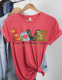 Thumbnail for Floral Retro Vintage T-Shirt, Self-LOVE Graphic Tee, Boho Positivity