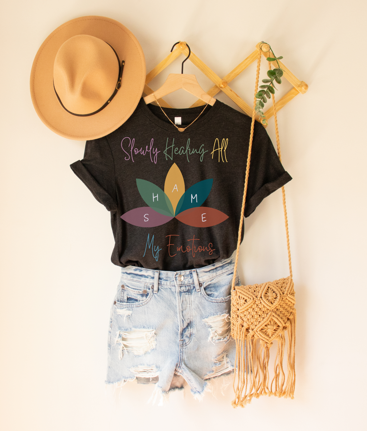 Body Positivity Lotus Flower Tee, SHAME Acronym Healing & Growth Shirt