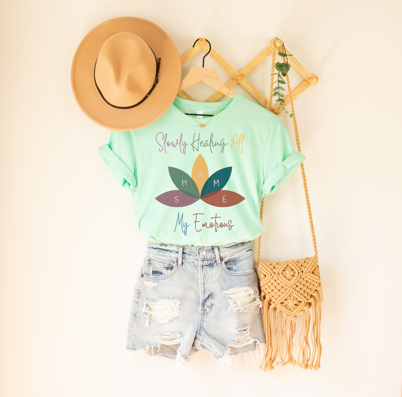 Body Positivity Lotus Flower Tee, SHAME Acronym Healing & Growth Shirt