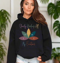 Thumbnail for a woman wearing a black hoodie with a flower on it