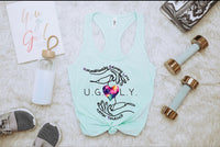Thumbnail for a women's tank top with the words uglily printed on it
