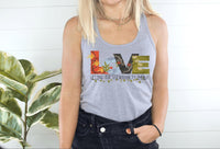 Thumbnail for a woman wearing a tank top with the word love on it