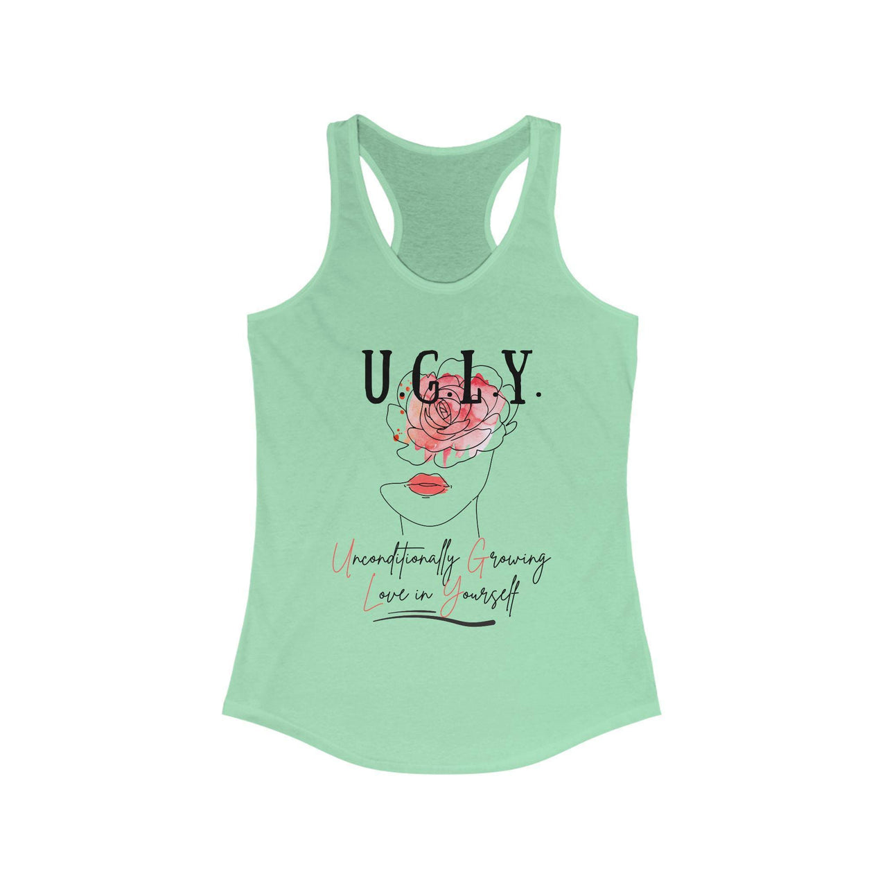 a women's tank top with a picture of a woman's head and